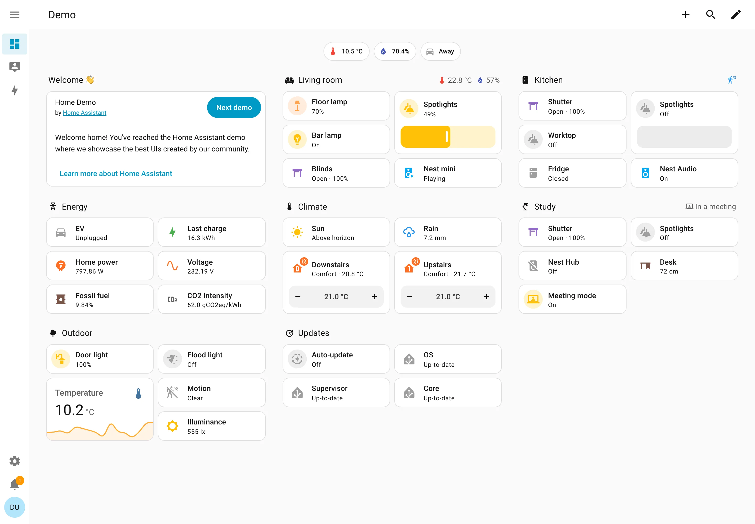 Home Assistant — Demo dashboard